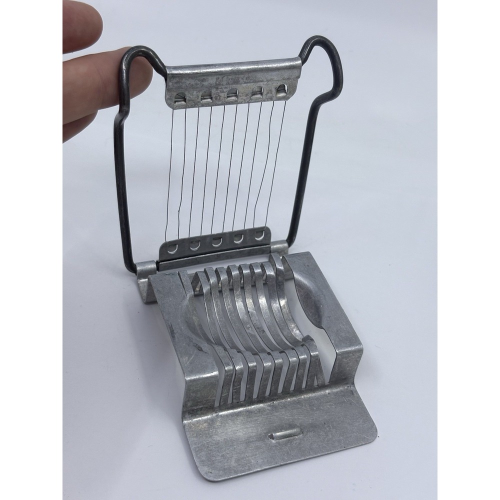 Vintage Egg Slicer Aluminum Metal Wire Cutter Retro Kitchen USA